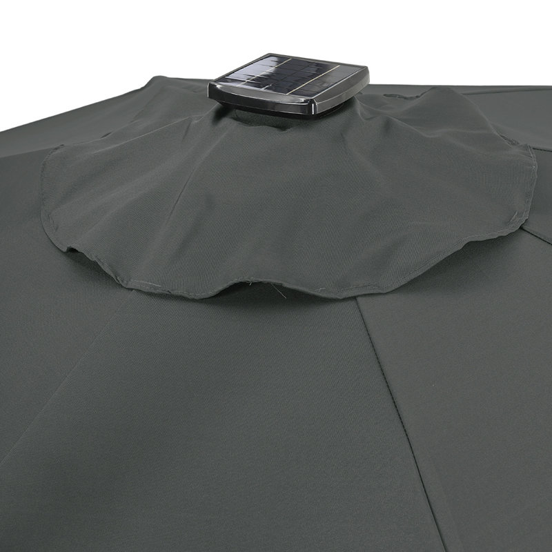 Sherell 292.5cm Lighted Cantilever Parasol with Crank Lift , Counter Weights Included, Dark Grey