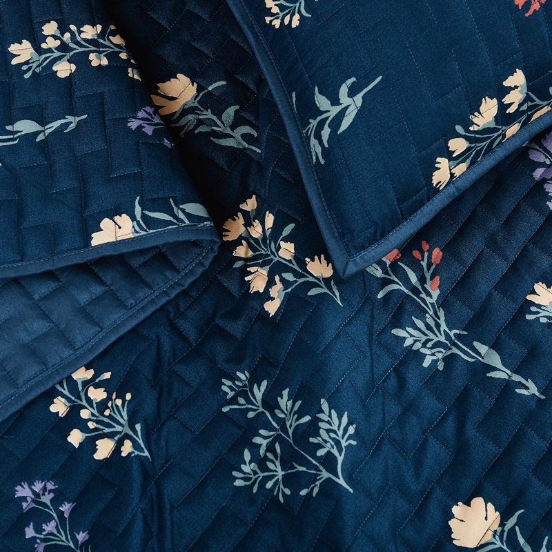 Cannon Avery Floral Quilt Set, Queen Quilt + 2 Standard Shams