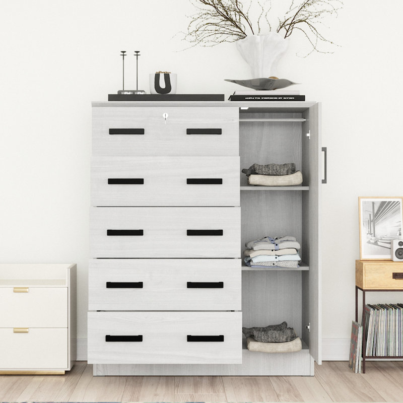 Commode combinée de 56 po de hauteur Odesser, Blanc