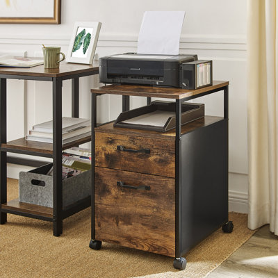 Turgeon 16" W 2-Drawer Lockable Mobile File Cabinet 