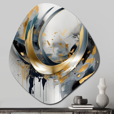 Hartz - Marble Irregular Shape Metal Wall Decor, Gold Asymmetrical Metal Art Print