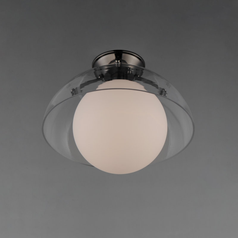 Domain 1 - Light Semi Flush Mount, Black Chrome, Clear