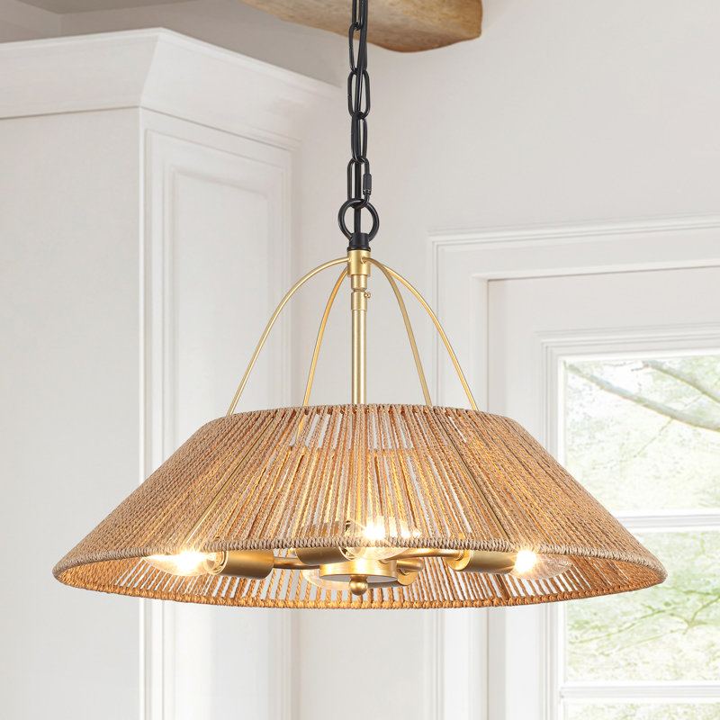 4 - Suspension bohème en rotin naturel tressé à la main pour îlot de cuisine