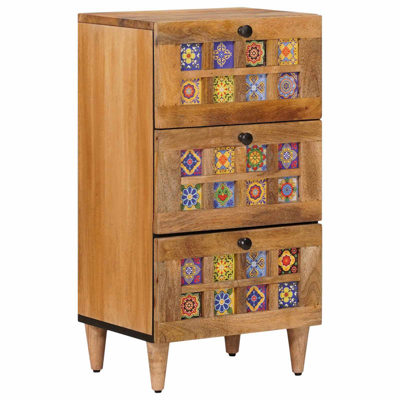 Vidaxl Sideboard With Drawer With Storage Solid Mango Wood Dining Modern Sleek
