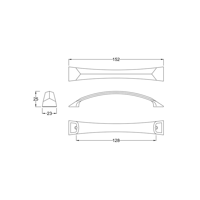 Bow 19 1/6cm Centre Bar Handle