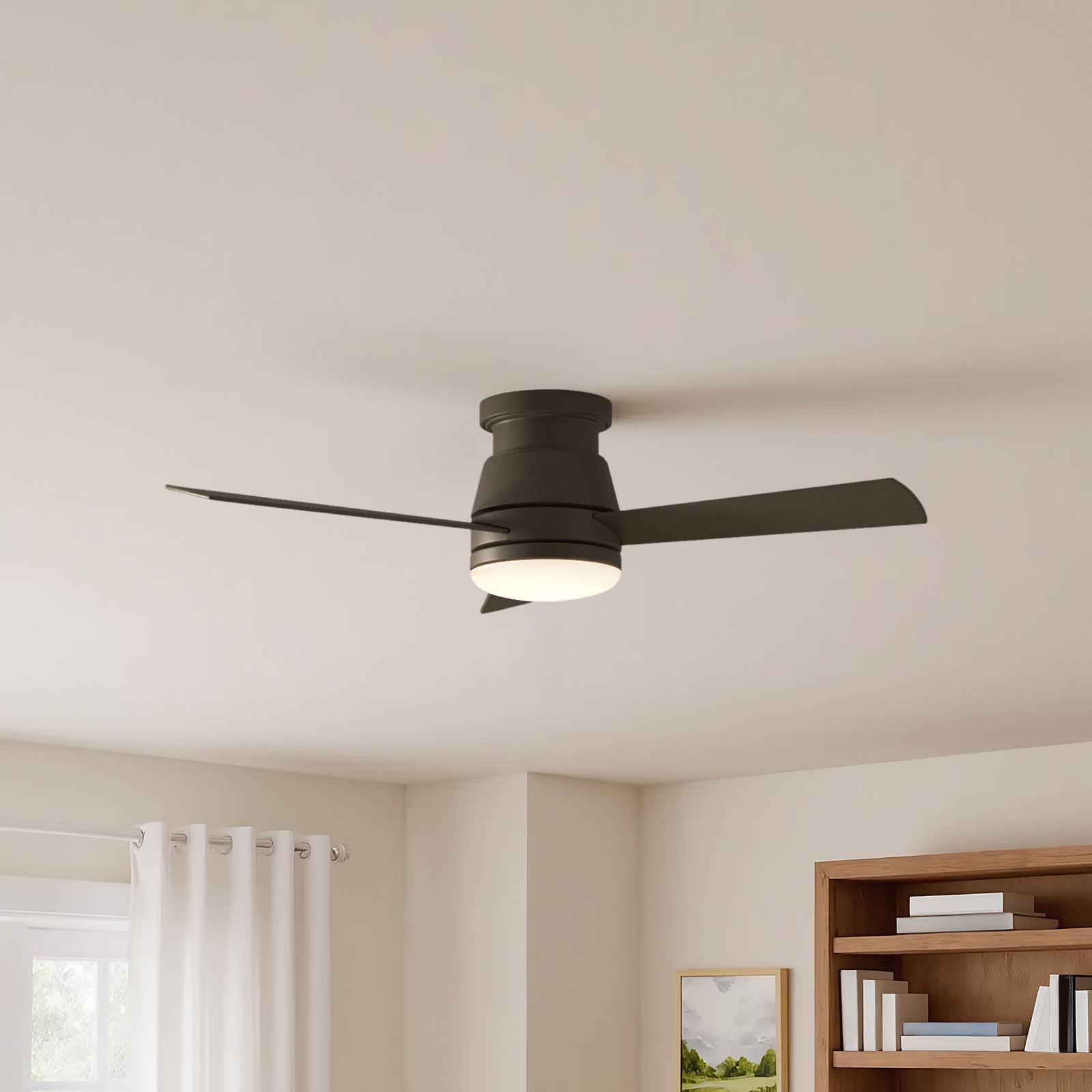 Peppa 44'' 3 Blade Ceiling Fan with LED Light Kit, Metallic Matte Bronze