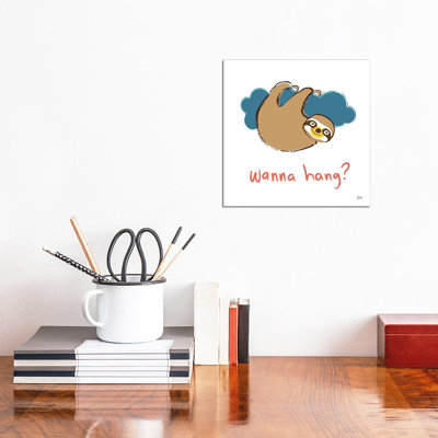 Colourful Sloth II V2 by Melissa Averinos - Wrapped Canvas Print