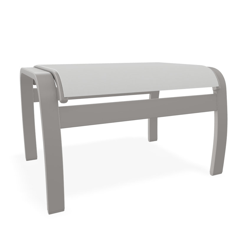 Belle Isle Outdoor Ottoman, White 6D Sunbrella®, Textured Warm Gray