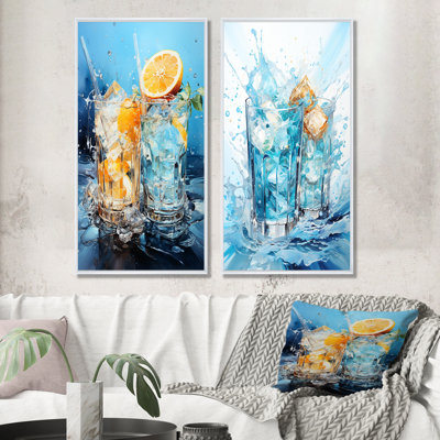 «Blue Soda», impression d'art sur toile, ensemble de 2