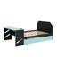 Lit de jour double en bois avec couchette, bureau et port USB-520792037