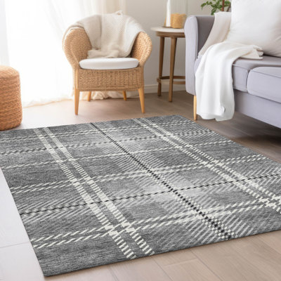 Premium Machine Washable Prisco Gray Rug