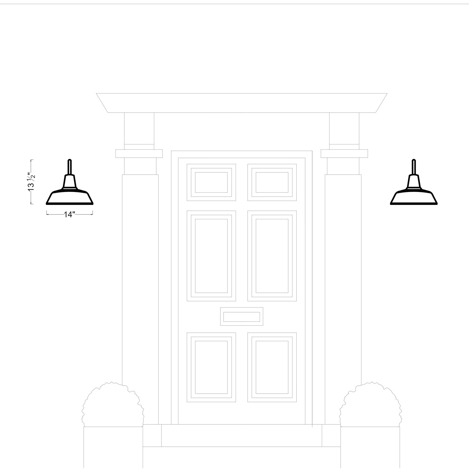 Blakeston Single Light Bell Outdoor Wall Light, Weathered Pewter, 13.5" H x 14" W x 14" D, No