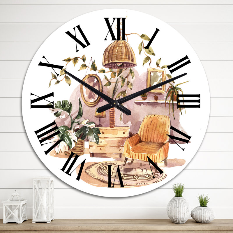 Horloge murale Urban Jungle Boho - Bohemian & Eclectic, Grand