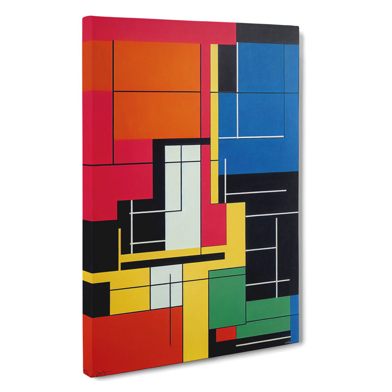 Bauhaus Abstract Art No.7 - Wrapped Canvas, 50cm H x 35cm W x 3cm D