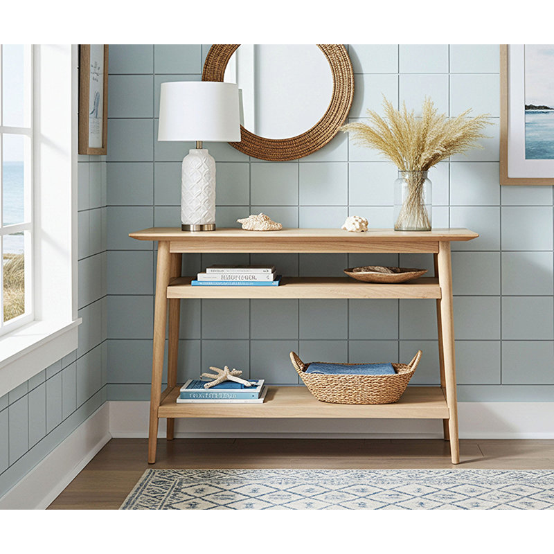 Console en acacia massif Offerman Camila, Naturel