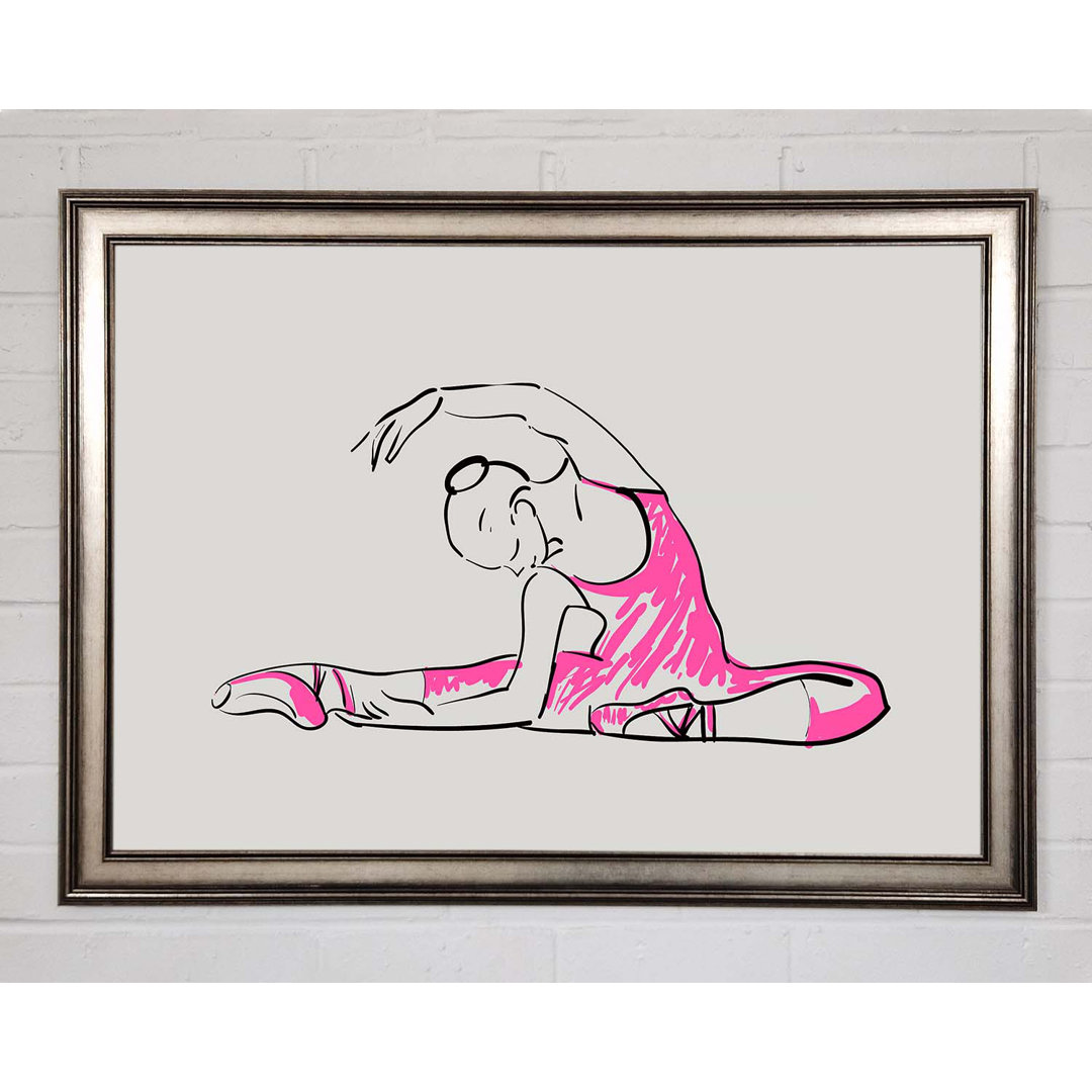 Gerahmtes Wandbild Grey Pink Ballerina 2