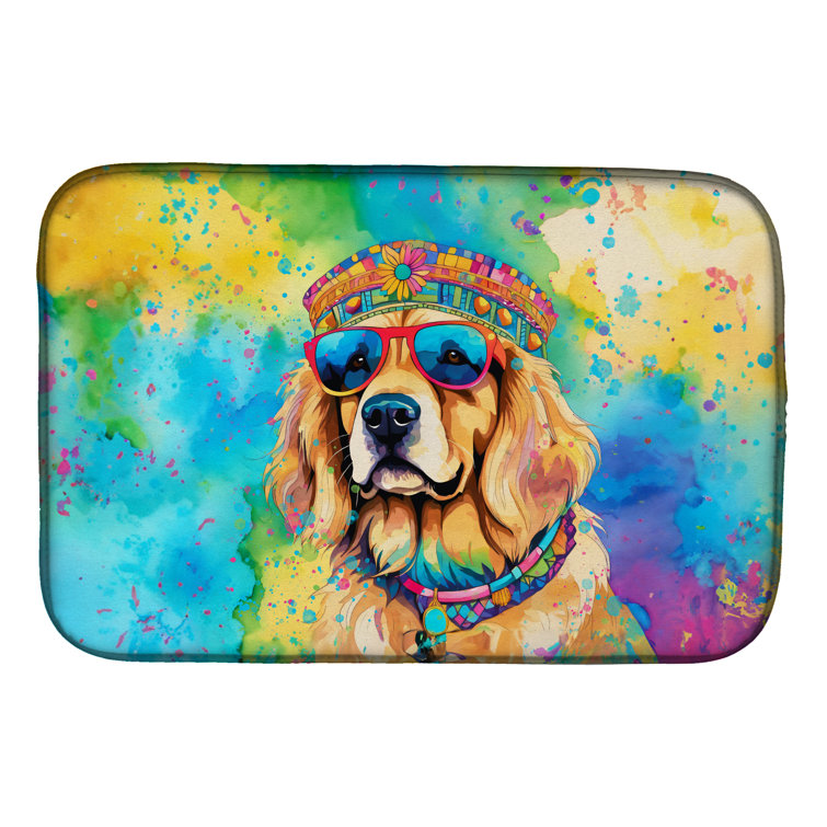 Caroline's Treasures Golden Retriever Hippie Dawg Dish Drying Mat ...