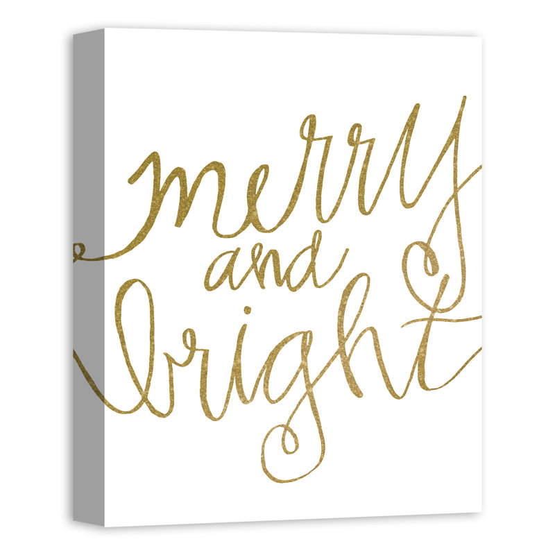 «Gold Merry and Bright», reproduction d'art textuel sur toile, Toile tendue, H 20 po x l 16 po