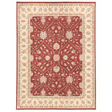 Hand Knotted Wool Area Rug in Red And Gold