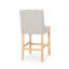 Ensemble de 2 tabourets de comptoir Seliva, tissu gris clair, capitonné, bois brun-121386646