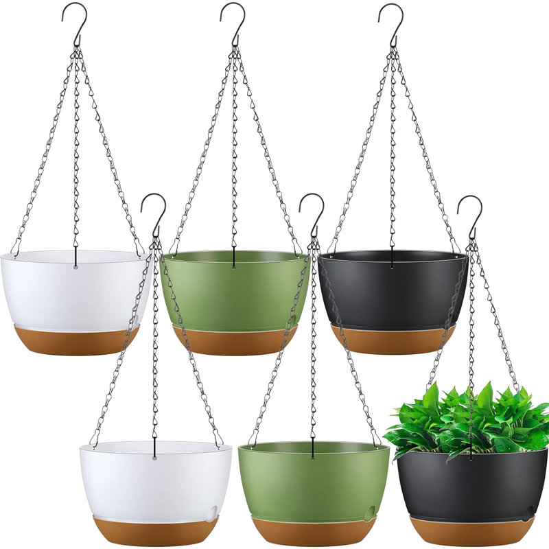 6 pots à fleurs suspendus 11,2 pouces