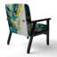 Chaise rembourrée moderne jaune et turquoise en complexe I