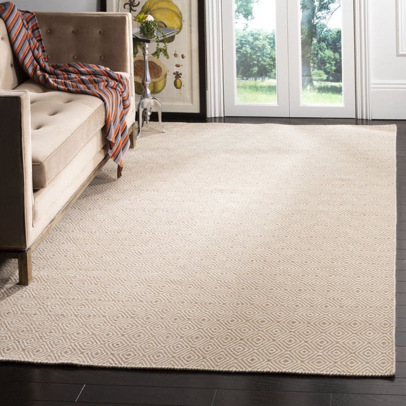 Tapis en laine / coton à tissage plat Bursaite, Rectangle 6 pi x 9 pi