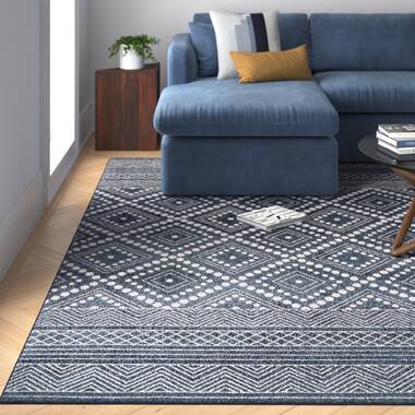 5'3x7'6 Nirvan Industrial Geometric Indoor Area Rug Charcoal