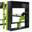 Structure de lit mezzanine en bois massif High-Tech pleine grandeur, vert doux avec éclairage RVB intégré et ports de charge-129705521