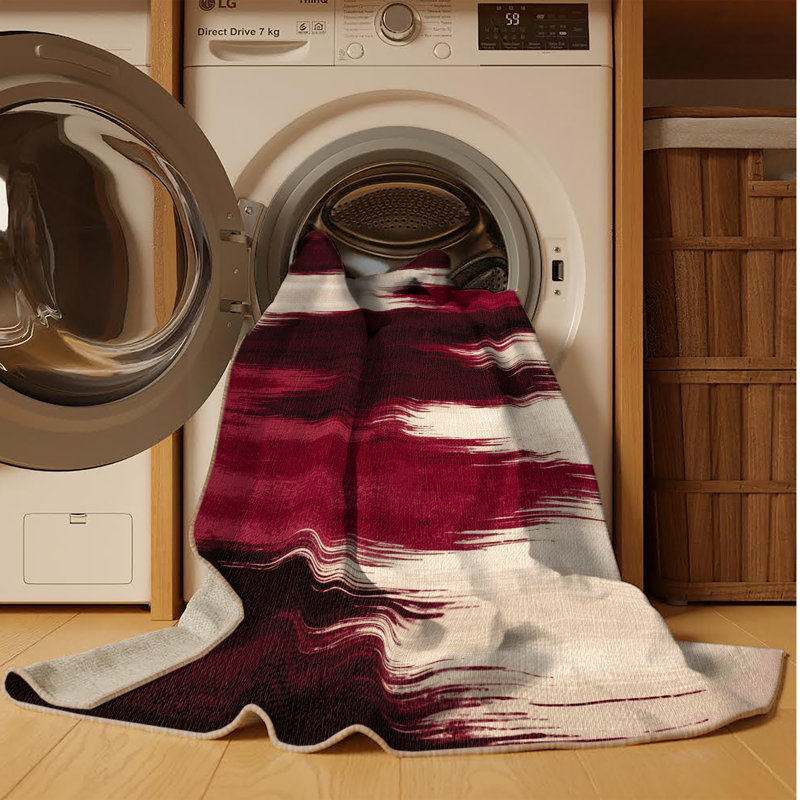 Tapis beige lavable à la machine, Rectangulaire 2 pi x 3 pi