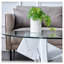 Table basse ronde moderne en verre avec base en marbre blanc - Mobilier de salon contemporain