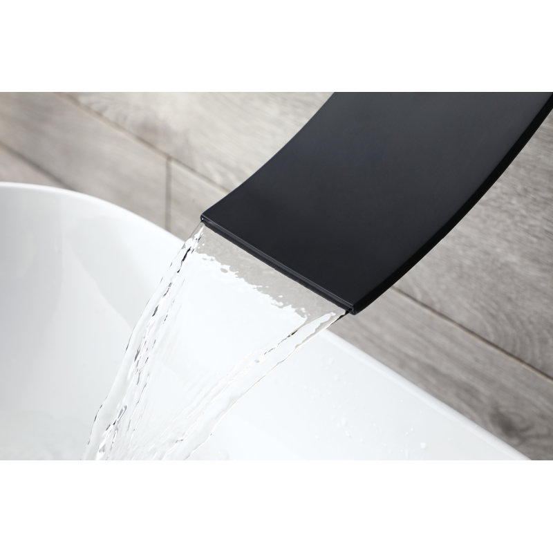 Wall Waterfall Faucet with Diverter, Matte Black
