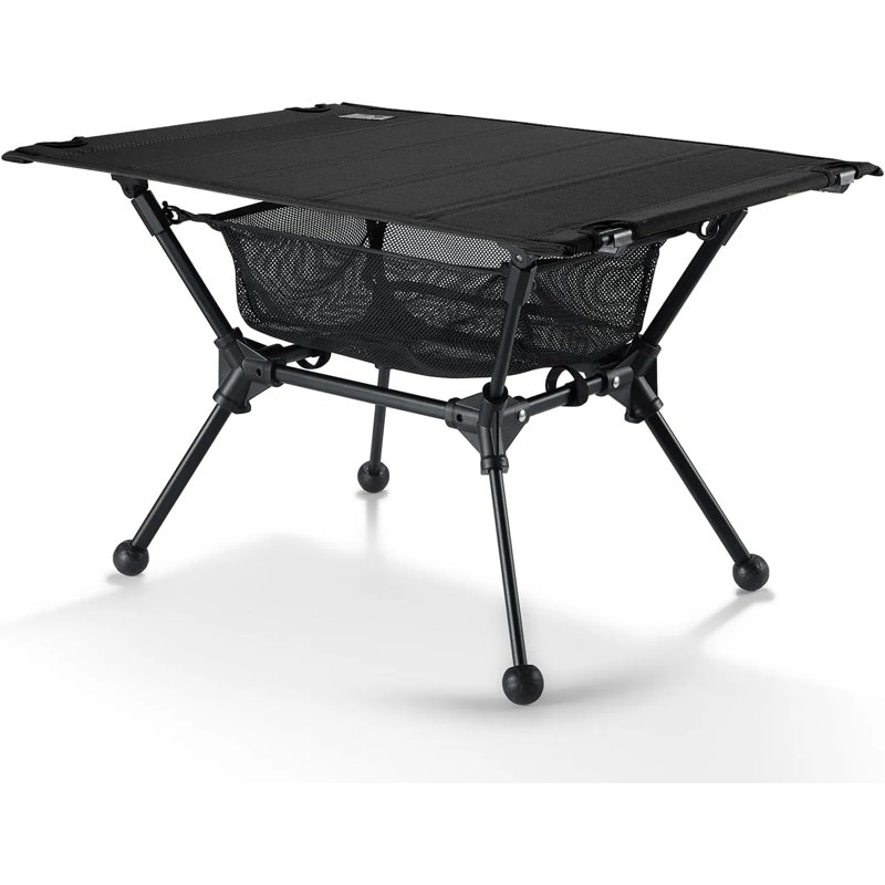 Table de camping, table pliante portable légère avec filet de rangement en filet, options haute / basse, idéale pour le camping, la randonnée pédestre, la fête d'avant-match, la plage, le pique-nique, les voyages, la cour