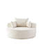 Fauteuil convertible une place, chenille 55'l, sans assemblage, confortable pour salle de projection, beige, une place avec coussin en chenille moelleuse de 55'l, installation facile.