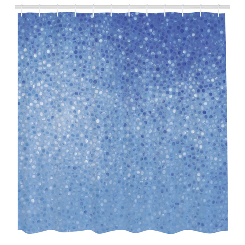 Ensemble de rideau de douche + crochets, H 69 po x l 75 po, Bleu mer