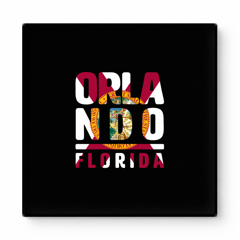 Orlando, Floride - art mural carré sur toile, 32" W x 32" H