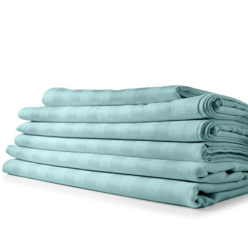 Ensemble de draps en microfibre Tanju, Ensemble de draps pour très grand lit, Aigue-marine