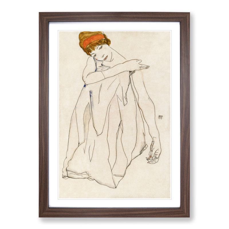 Dancer by Egon Schiele - Framed Print, Walnut Framed, 36cm H x 27cm W x 2cm D