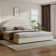 Bed Frame, Boucle Upholstered Platform Bed Frame, Soft Bed Frame with Round Headboard, No Box Spring Required, Easy Assembly