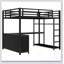Lit mezzanine double en métal avec garde-robe, bureau en L et cubes de rangement pour enfants, adolescents et adultes-129431920-129431917
