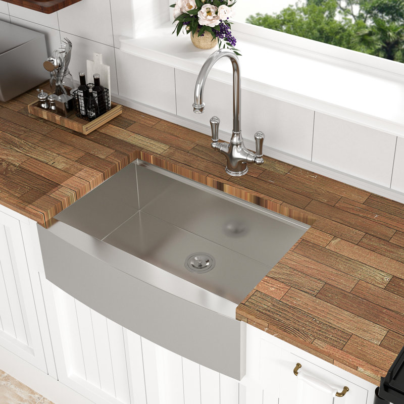 Évier de cuisine 30 po x 21 po x 9 po en acier inoxydable - Poste de travail avec fonction d'insonorisation, calibre 18 de 18 po, surface facile à nettoyer et durable