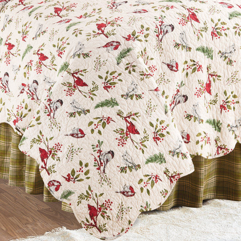 Garden Folly Cotton Reversible Quilt Set, Full/Queen Quilt + 2 Shams