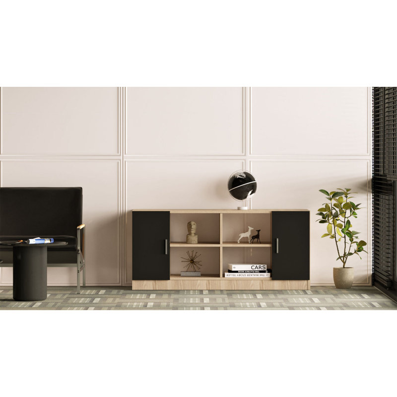 Cayl 61.8cm Kitchen Pantry, Oak/Black