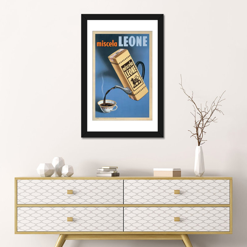 « miscela leone, 1950 » par le dessus de porte d’art, impression sur toile, H 24 po x l 16 po x P 1 po, Blanc