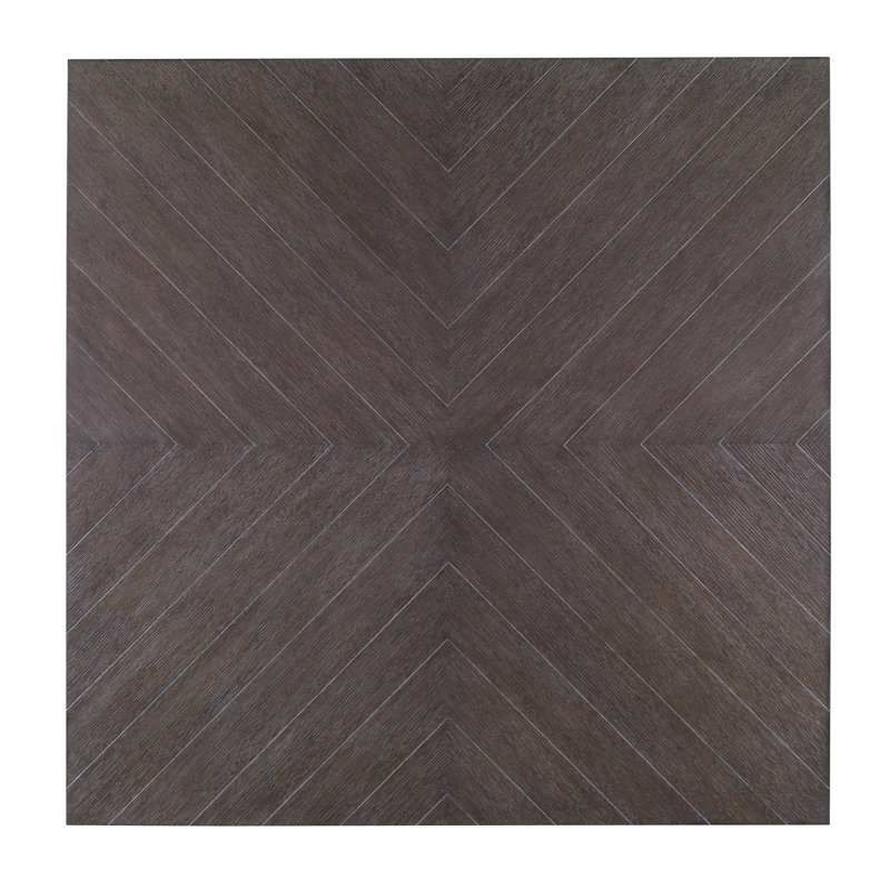 Square Brown Wood and Metal Cocktail Table