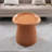 Magnesium Oxide Fluted Base Side Table ,19.69" Diameter Round Accent Table