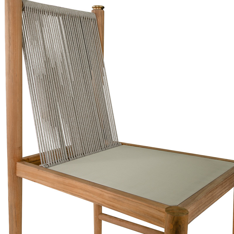Pacifica Outdoor Teak Dining Side Chair with Sunbrella Cushion