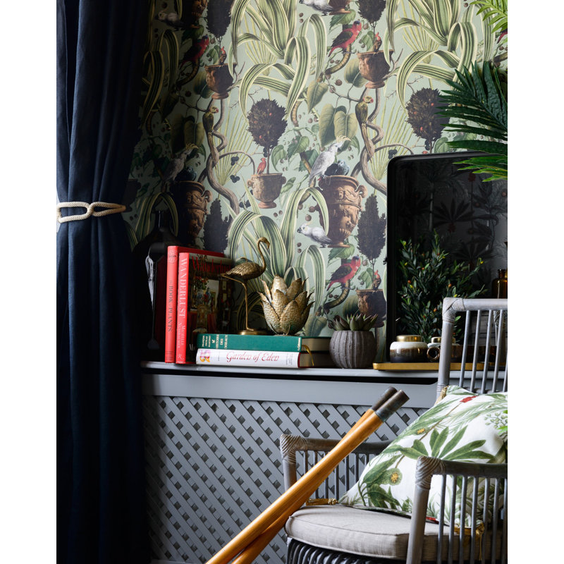 Tropical Wanderlust Wallpaper Roll, Green/Brown/Black