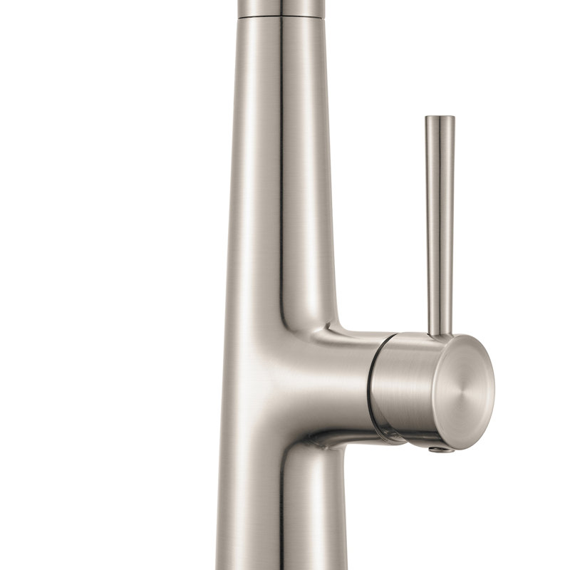 Ruvati Seneca Single Handle Pull Down Kitchen Faucet Spot Proof Stainless Steel Modern with Pre-Rinse Sprayer