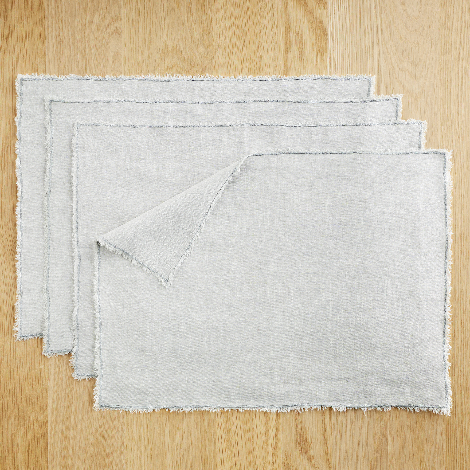 Zadia Linen Placemat, Blue/Gray